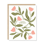 Abstract Flowers - Birthday Card