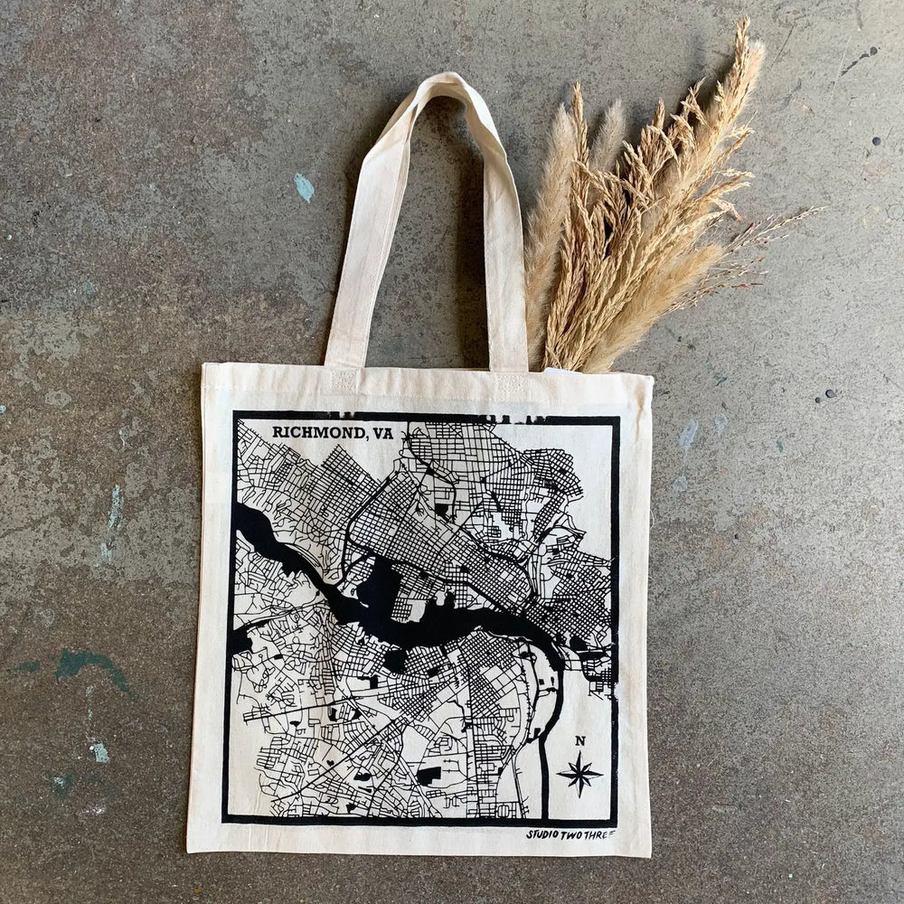 Richmond Grid Map Tote Bag