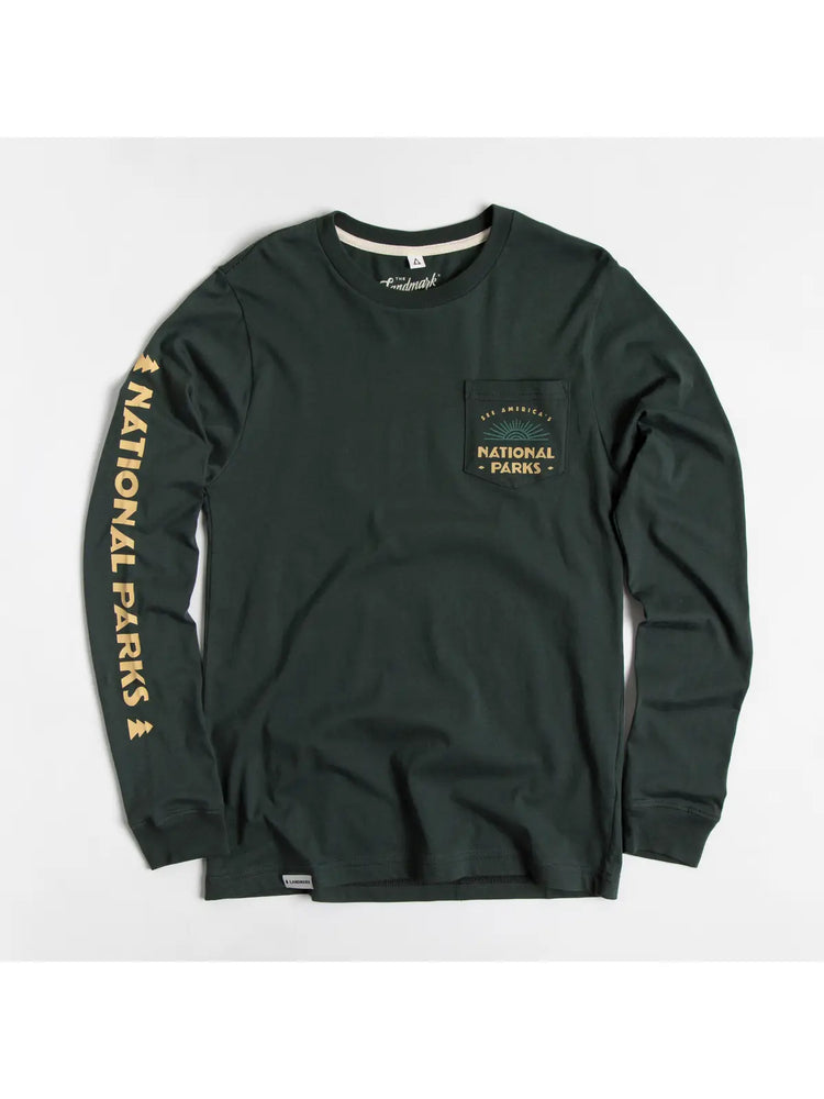 See America's National Parks Unisex Long Sleeve Tee - Dark Pine