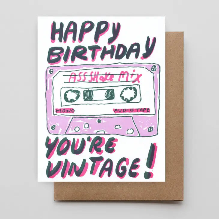 Vintage Mixtape Birthday Card
