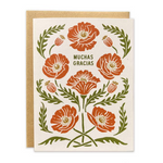 Muchas Gracias Poppies Greeting Card