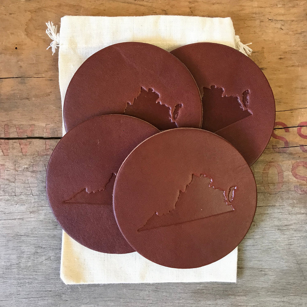 Virginia Leather Coasters