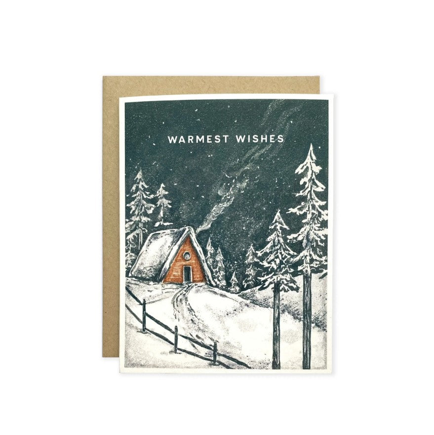 Snowy Cabin Holiday Card